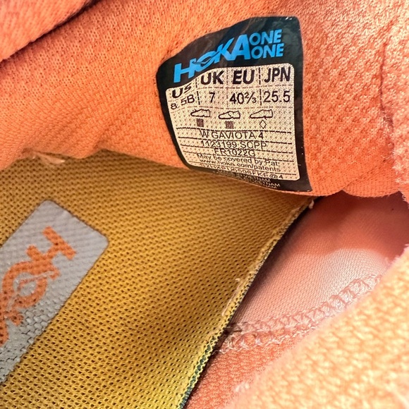 Hoka Gaviota 4 Women's Everyday Running Shoes Shell Coral / Peach Parfait 8.5 - Picture 8 of 12